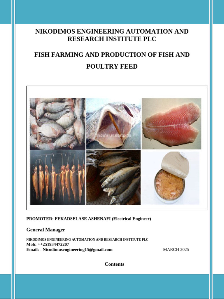 Fish Farming & Feed Production Plan | PDF