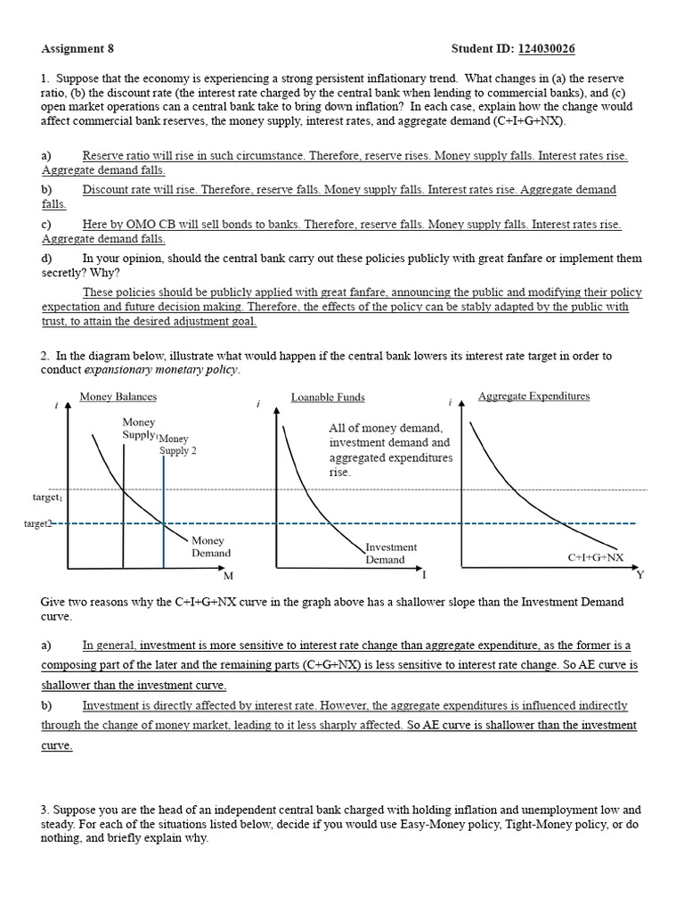 Assignment 8 Chen Yuhang 124030026 | PDF | Interest Rates | Monetary Policy