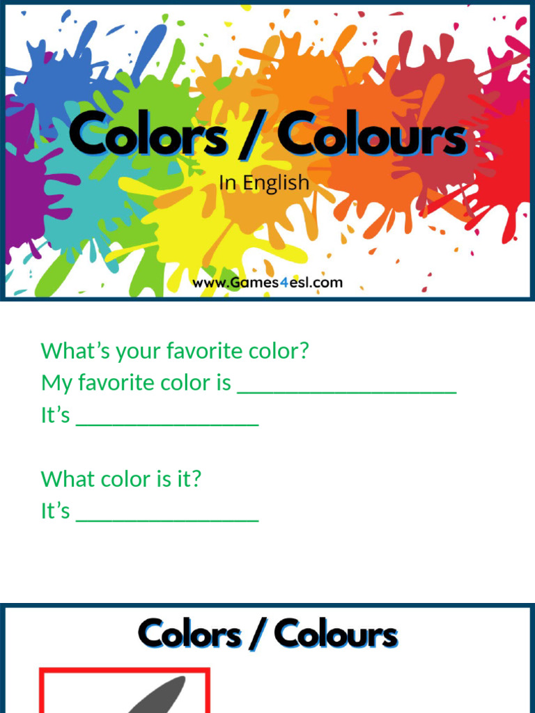 Favorite Color Questionnaire Template | PDF
