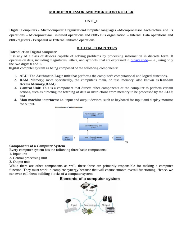 Microprocessor and Microcontroller Overview | PDF | Central Processing ...