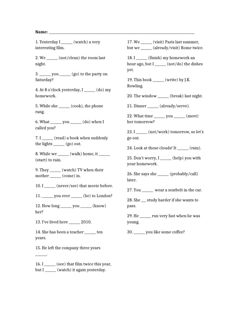 Past and Present Tense Exercises | PDF | Chess Openings | Chess Theory