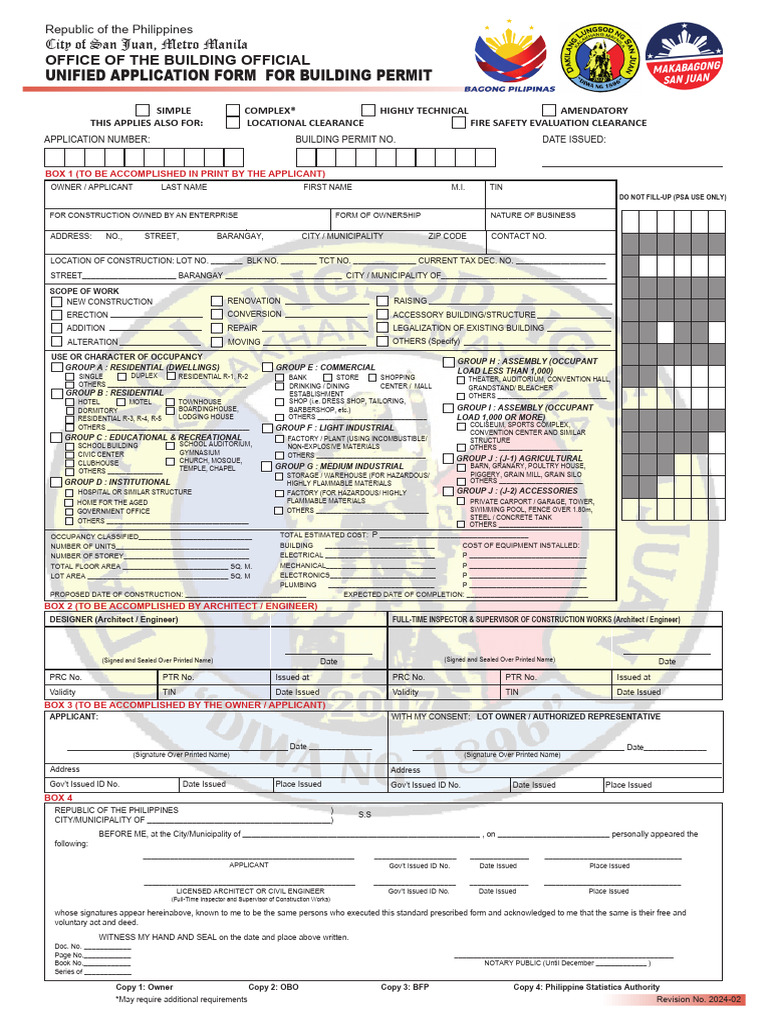 Building Permit Application Form Philippines | PDF