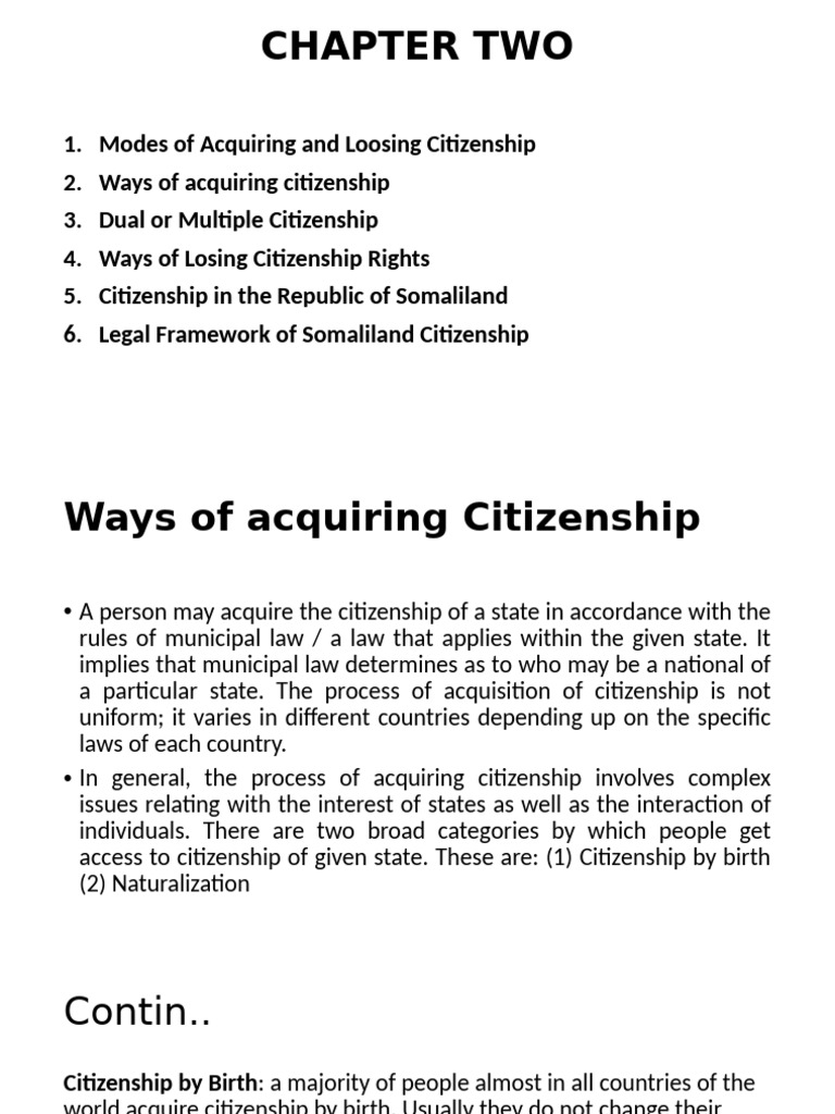 Citizenship Acquisition and Loss Explained | PDF | Naturalization ...