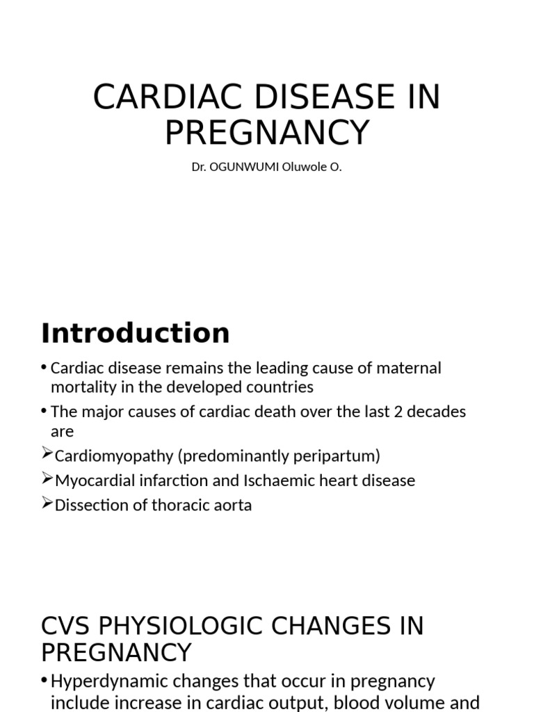 Cardiac Disease in Pregnancy | PDF | Heart | Childbirth