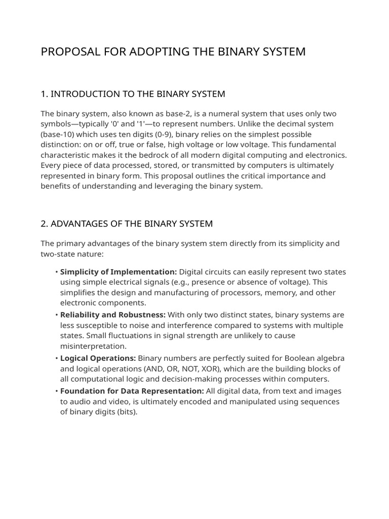 Benefits of the Binary System in Tech | PDF | Bit | Computer Data Storage