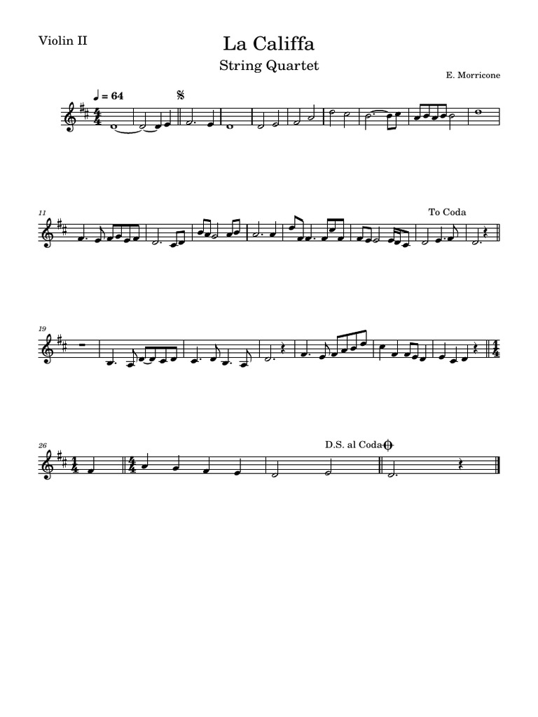 La Califfa String Quartet-Violin - II | PDF