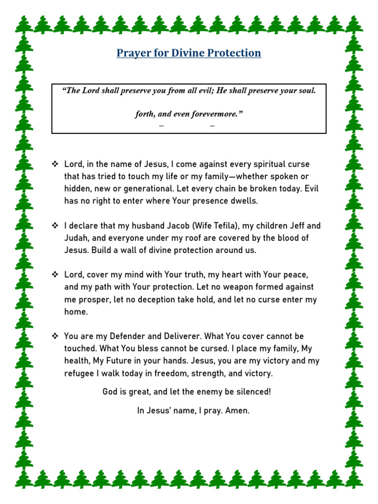 Prayer for Divine Protection and Blessing | PDF