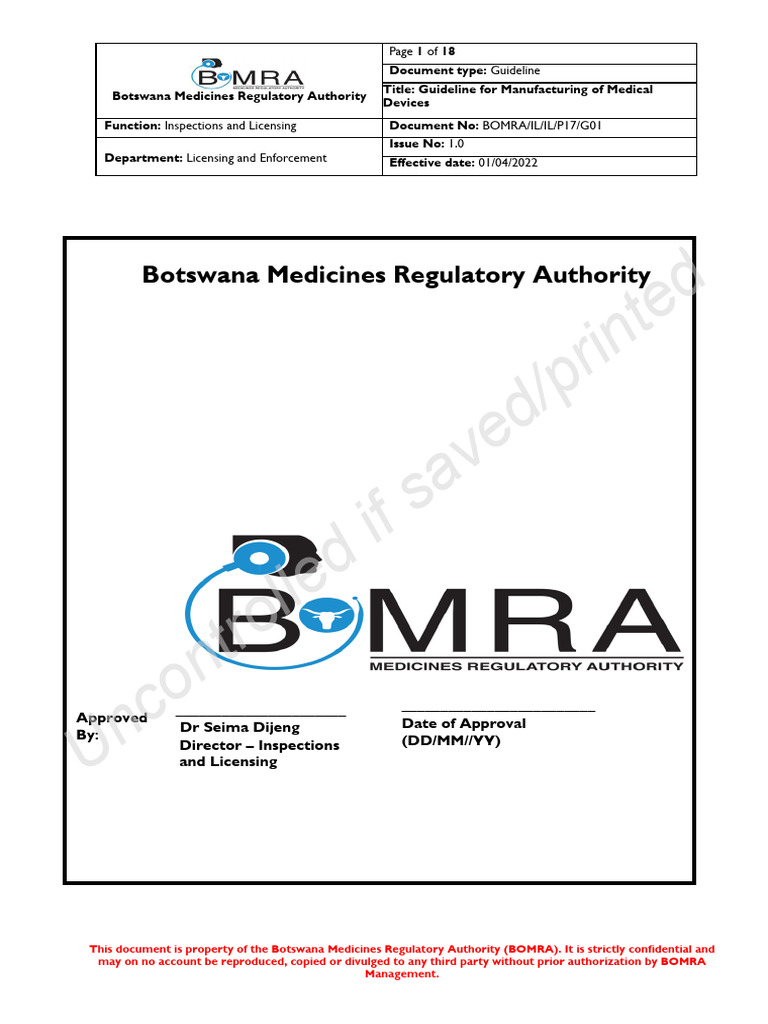 Medical Device Manufacturing Guidelines | PDF | Medical Device ...