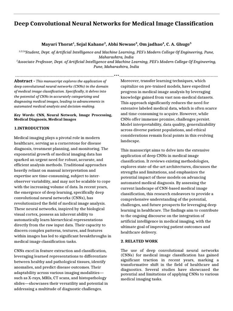 CNNs for Medical Image Classification | PDF | Deep Learning | Medical ...
