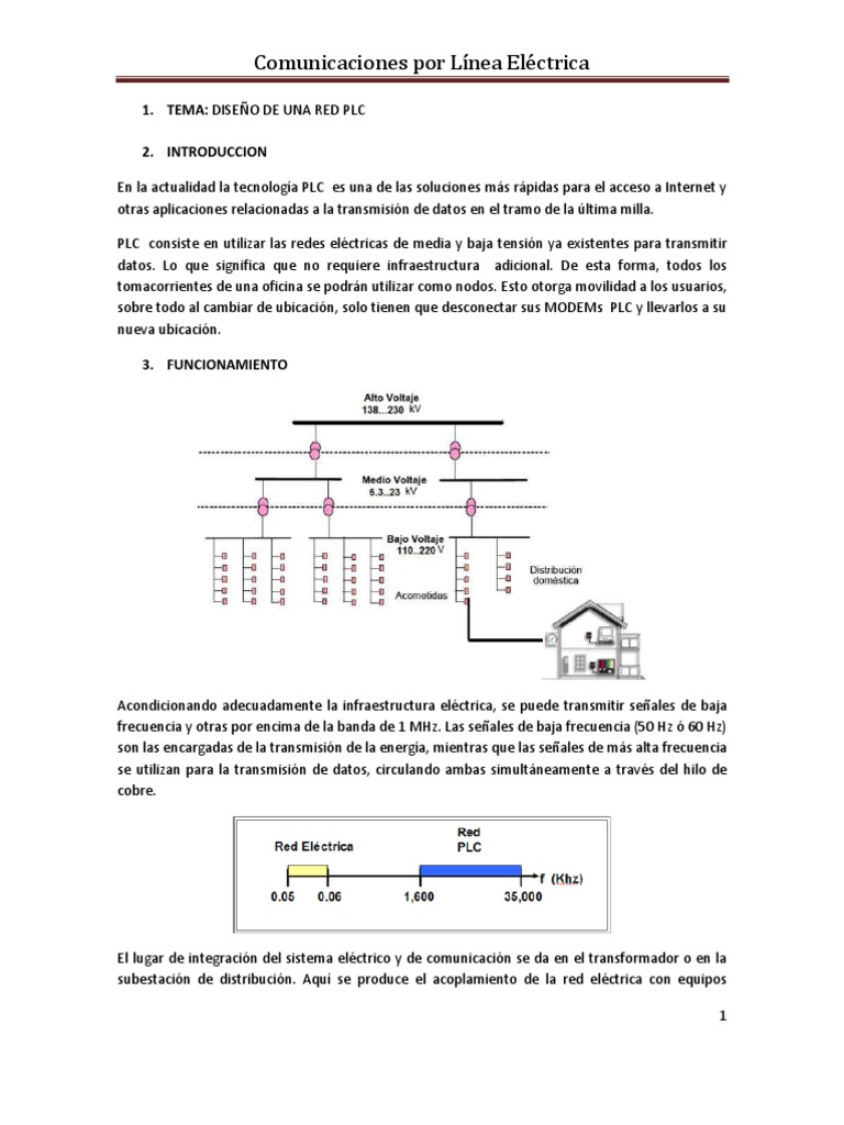 Diseño de Una Red PLC | PDF | Red de computadoras | Ingenieria Eléctrica