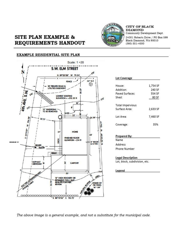 Example Residential Site Plan Guide | PDF | Storm Drain | Street