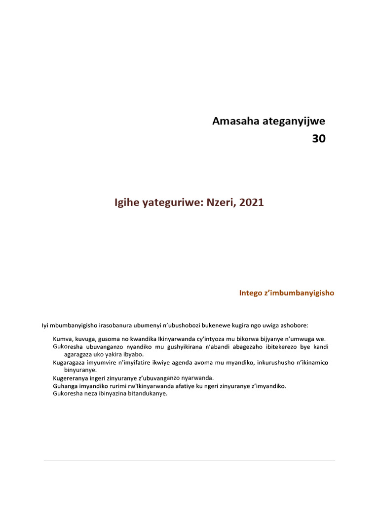 Gukoresha Ikinyarwanda mu Gukemura Amakimbirane | PDF | Rwanda | Languages