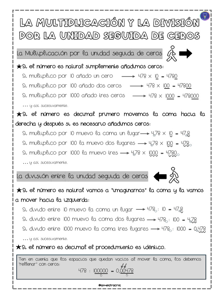 Multiplicaci n Y Divisi n Por Ceros PDF Aritm tica N meros