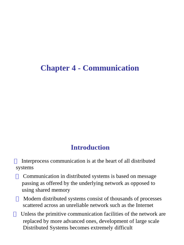Communication in Distributed Systems | PDF | Internet Protocol Suite ...