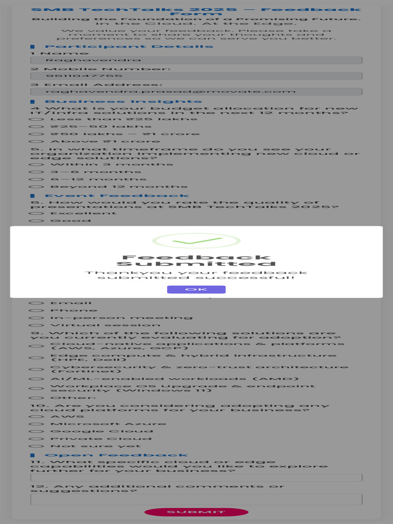 Feedback Form | PDF