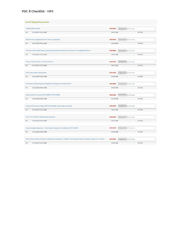 PDC 8 NPS Checklist | PDF
