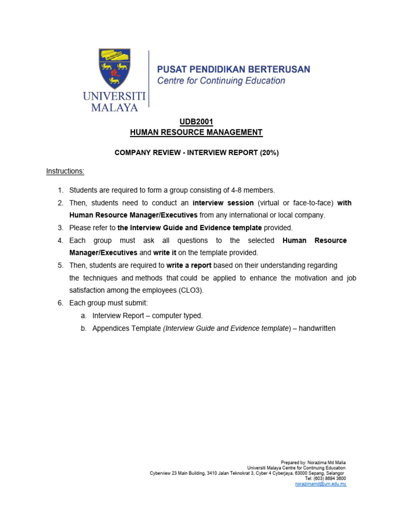 Human Resource Management Interview Report | PDF | Human Resources ...