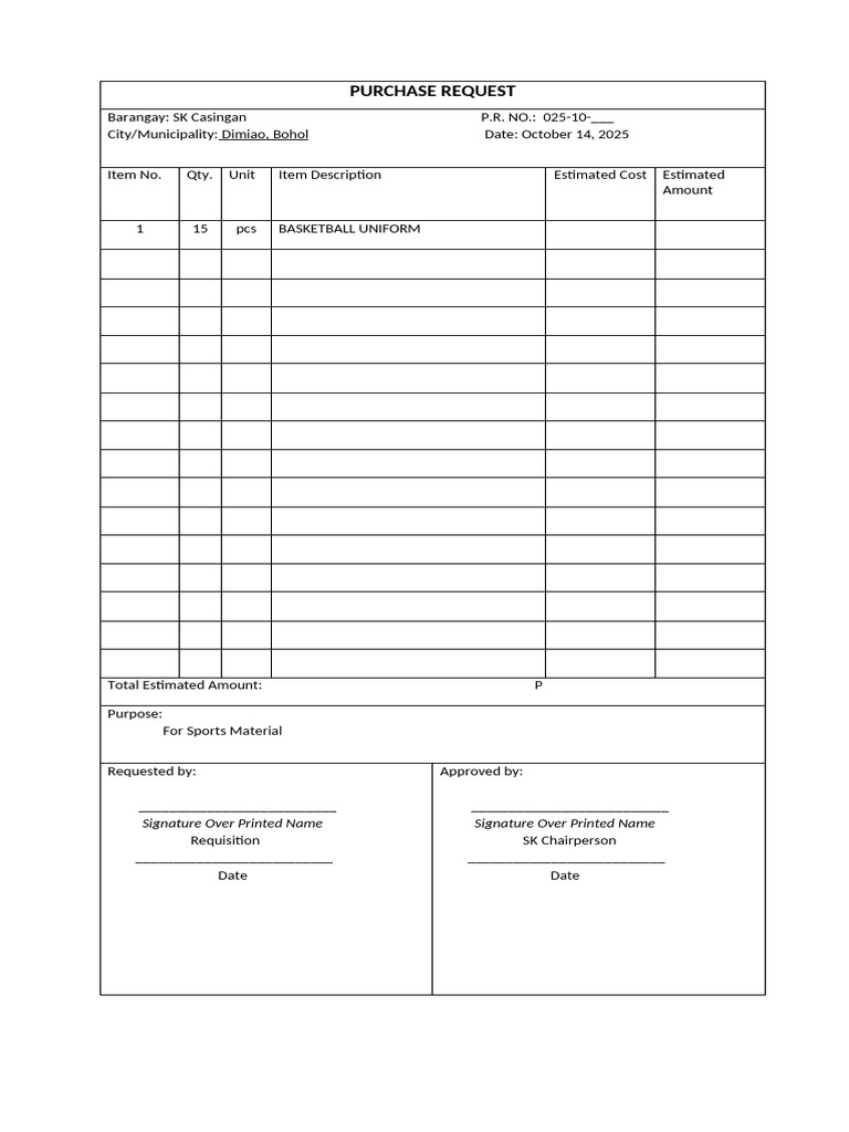 Purchase Request | PDF
