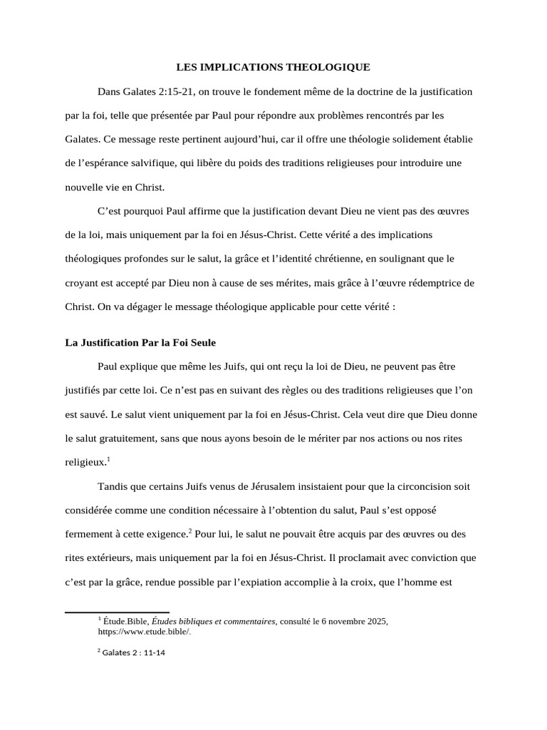 Justification par la foi en Christ | PDF | Grâce (christianisme) | Jésus