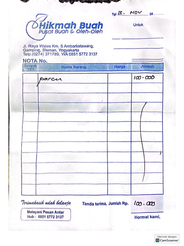 Nota Parcel | PDF