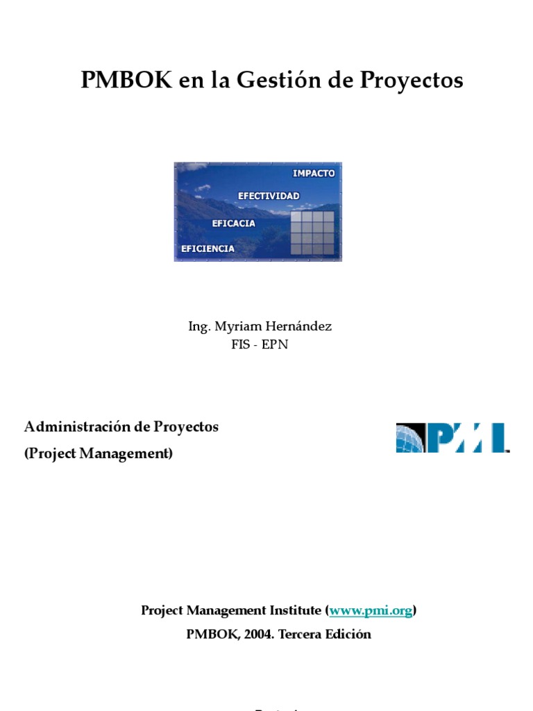 Pmbok Tercera Edicion | PDF | Gestión de proyectos | Proceso de ...