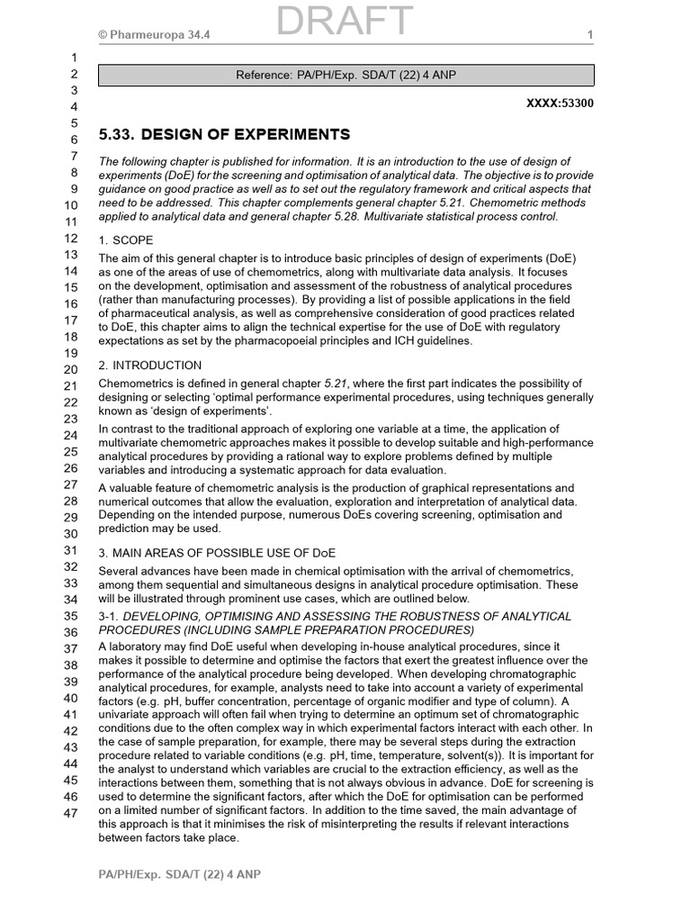 Design of Experiments in Analytical Chemistry | PDF | Errors And ...
