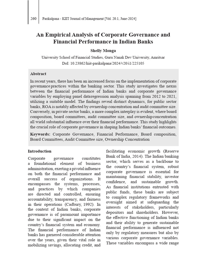 An Empirical Analysis of Corporate Governance | PDF | Governance ...