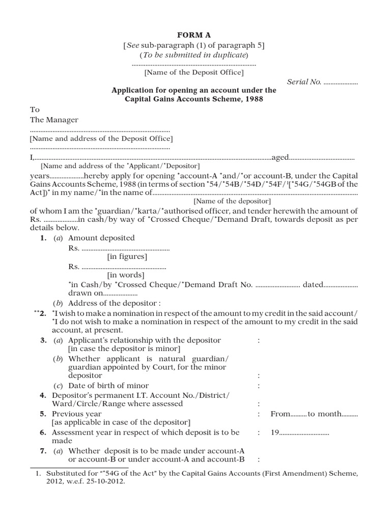 Capitagal Gains Type A Ac | PDF | Deposit Account | Cheque