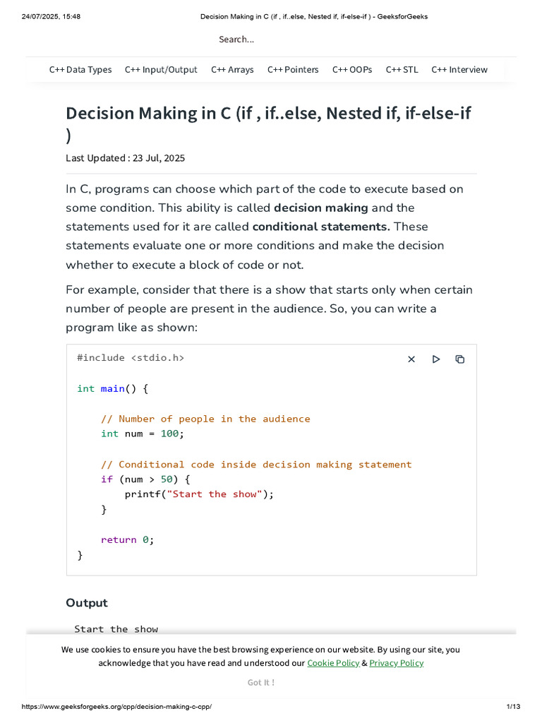 Pre Study Material Lecture 10 | PDF | C++ | Control Flow