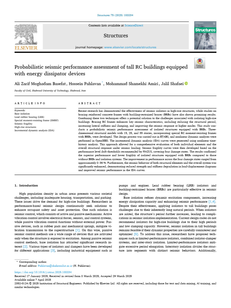 Seismic Performance of Tall RC Buildings with BRBs | PDF | Earthquake ...