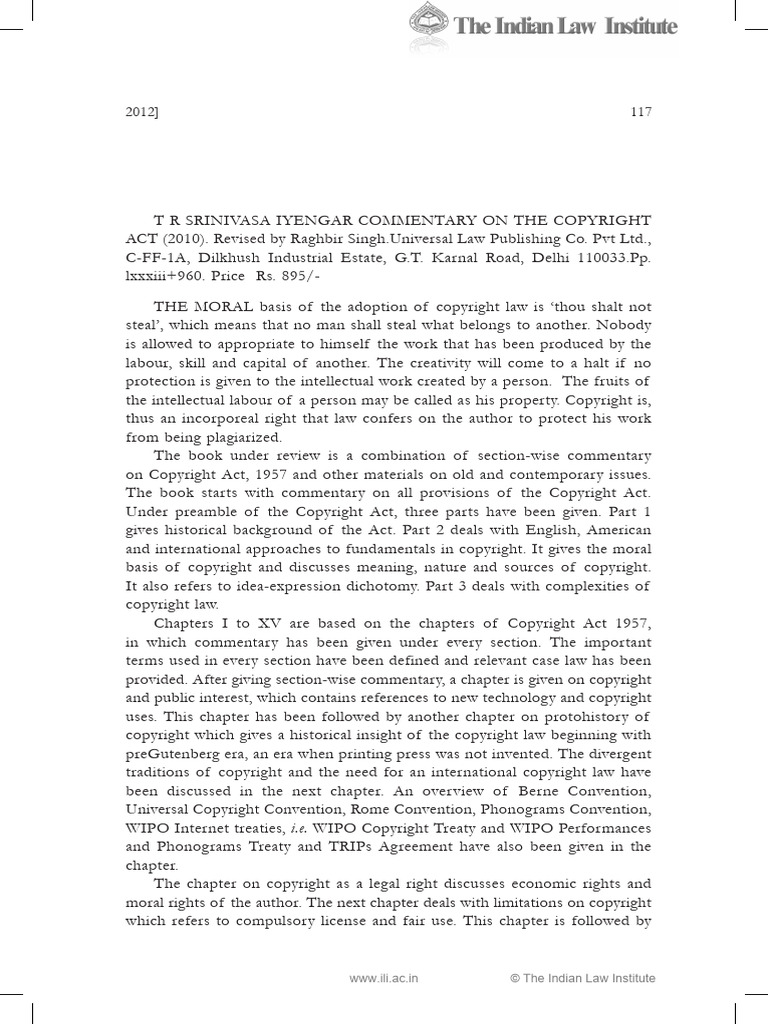Comprehensive Commentary on Copyright Law | PDF | Copyright