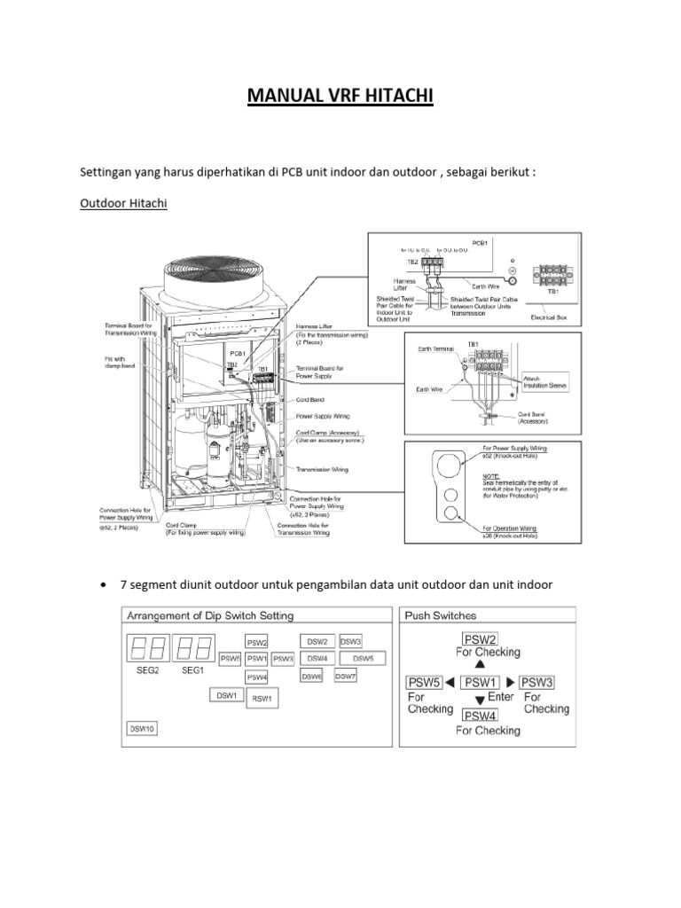 Manual Pengaturan VRF Hitachi | PDF