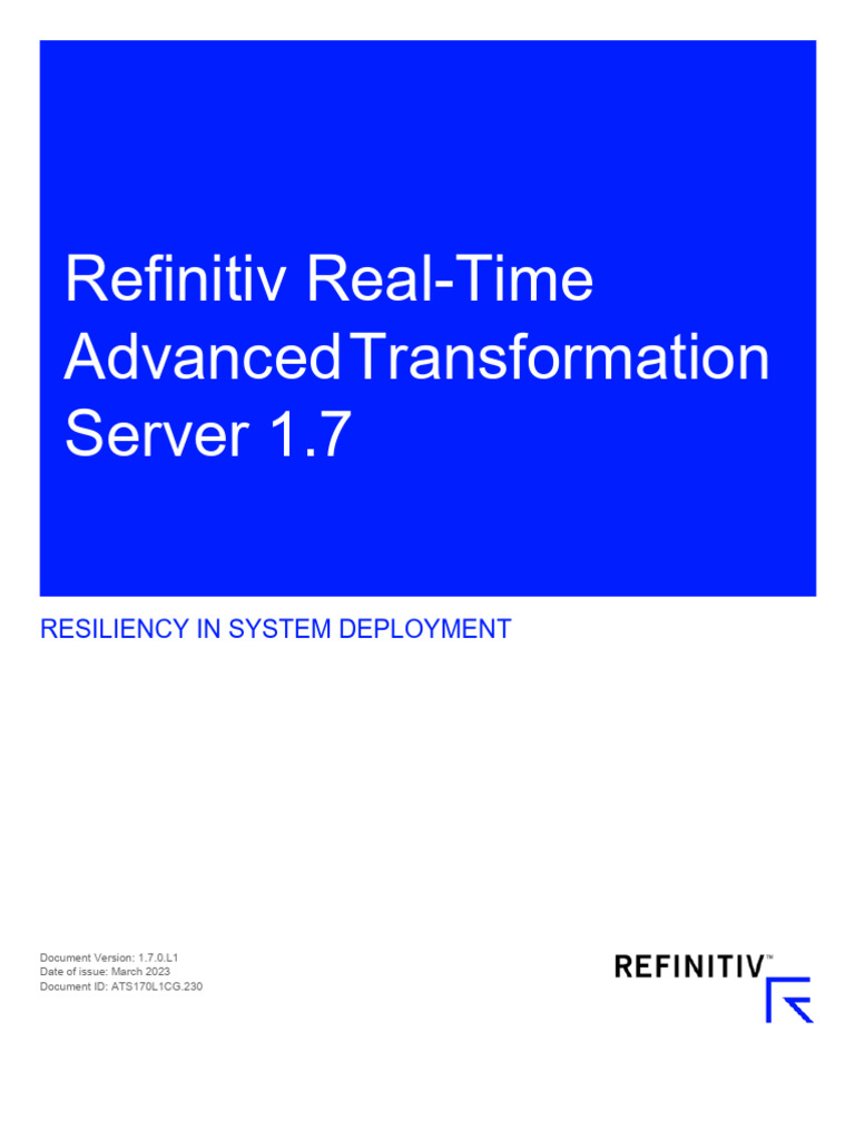 ATS 1.7 Resiliency Deployment Guide | PDF | Replication (Computing ...