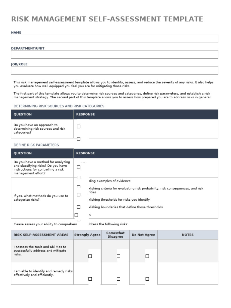 IC Risk Management Self Assessment 10796 | PDF | Risk | Risk Management