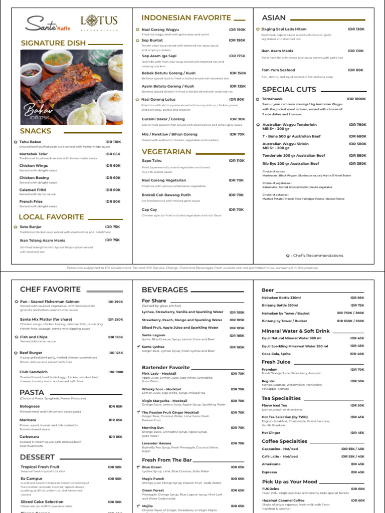 Indonesian and Asian Cuisine Menu | PDF | Indonesian Cuisine | Cooking