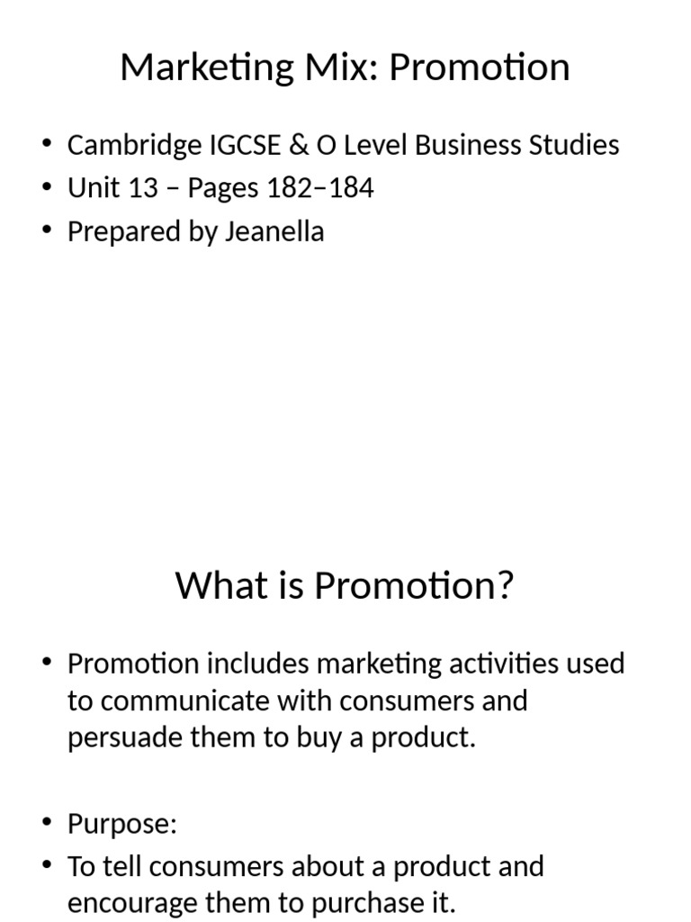 Understanding Promotion in Marketing Mix | PDF | Advertising | Marketing