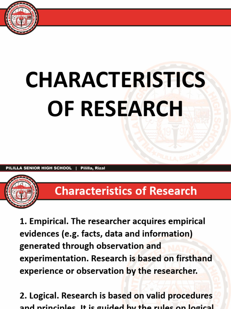 Key Characteristics of Research Explained | PDF | Empirical Evidence ...