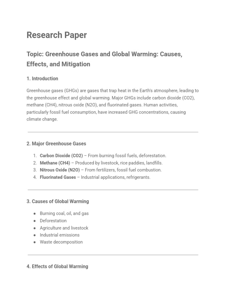 Greenhouse Gases and Global Warming Insights | PDF | Climate Change ...