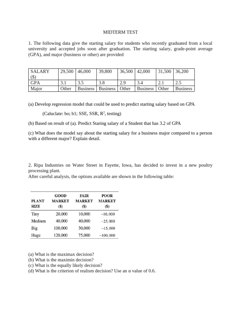 Midterm Test | PDF