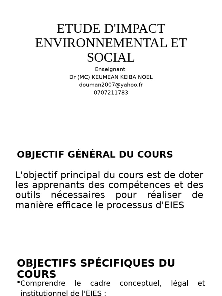 Étude d'Impact Environnemental et Social | PDF | Environnement naturel ...