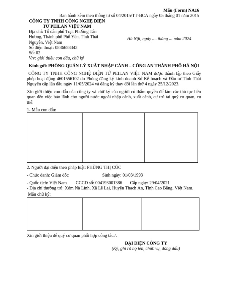 NA16 - Peilan Thái Nguyên | PDF