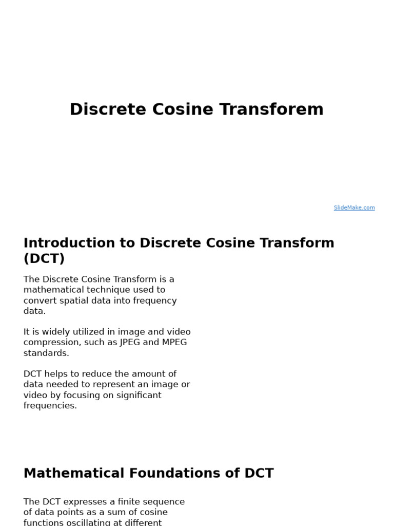 Understanding Discrete Cosine Transform | PDF