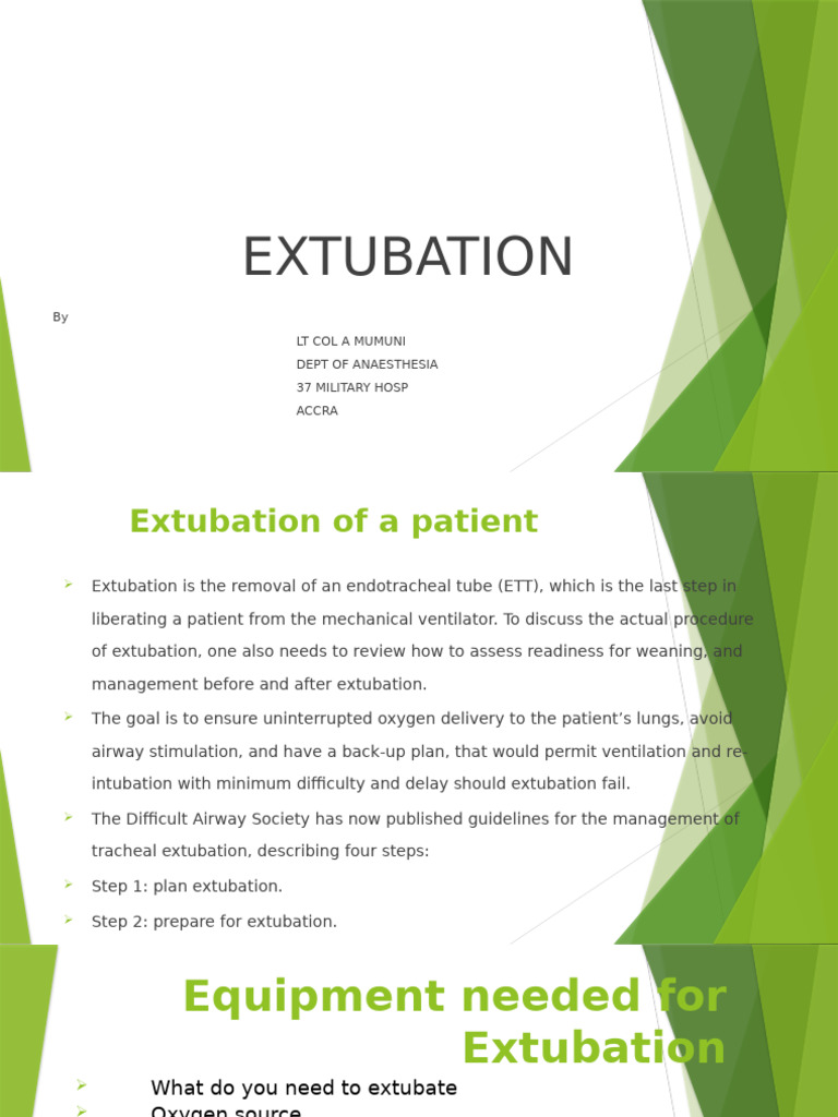 Equipment Needed For Extubation | PDF | Medical Specialties | Clinical ...