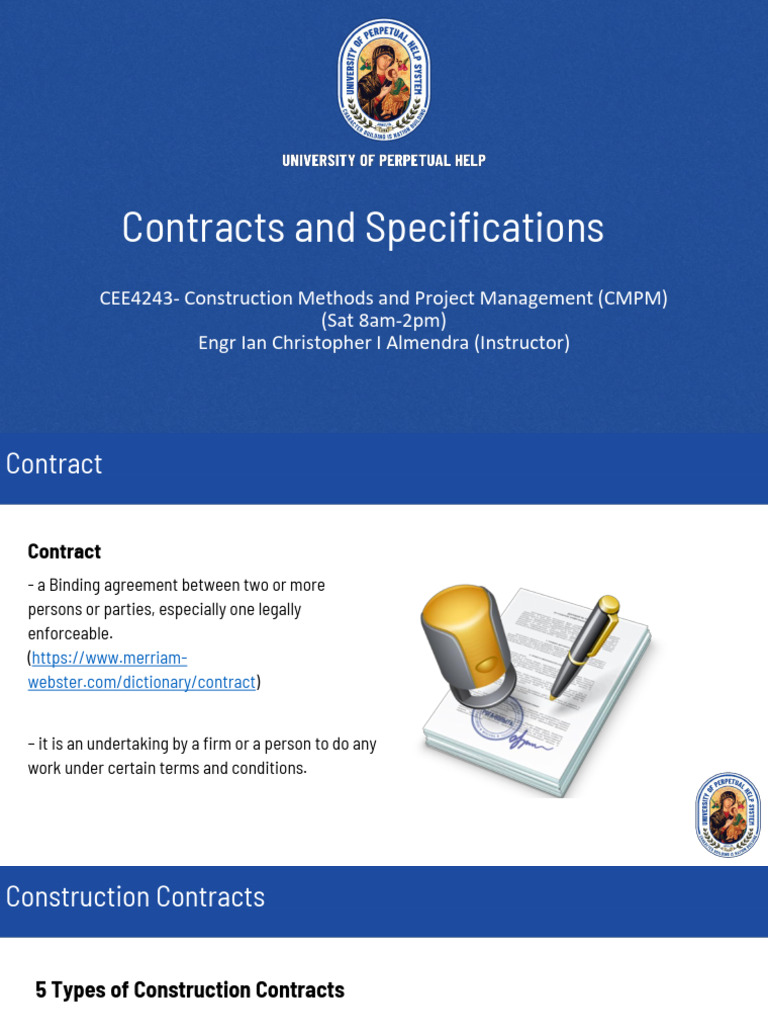 Types of Construction Contracts Explained | PDF | Specification ...