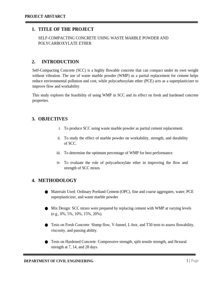 Project Abstract Viii | PDF | Concrete | Cement