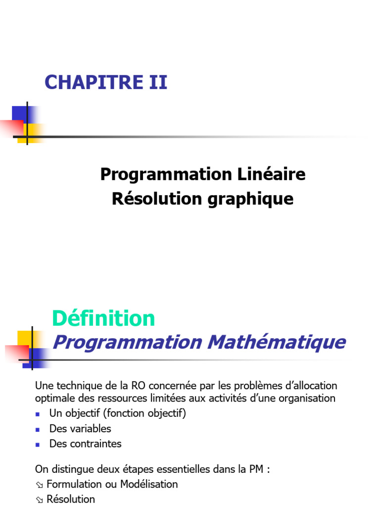 Introduction à la Programmation Linéaire | PDF | Ensemble convexe ...