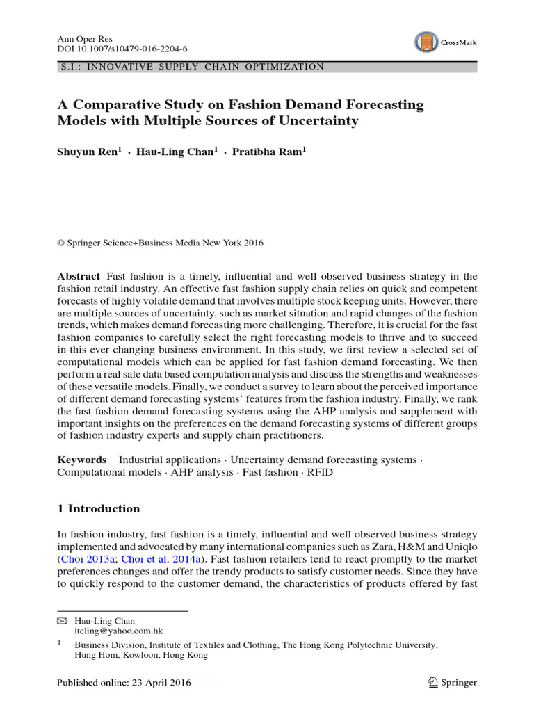 Fashion Demand Forecasting Models | PDF | Forecasting | Time Series