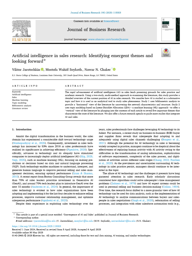 AI Trends in Sales Research Insights | PDF | Artificial Intelligence ...
