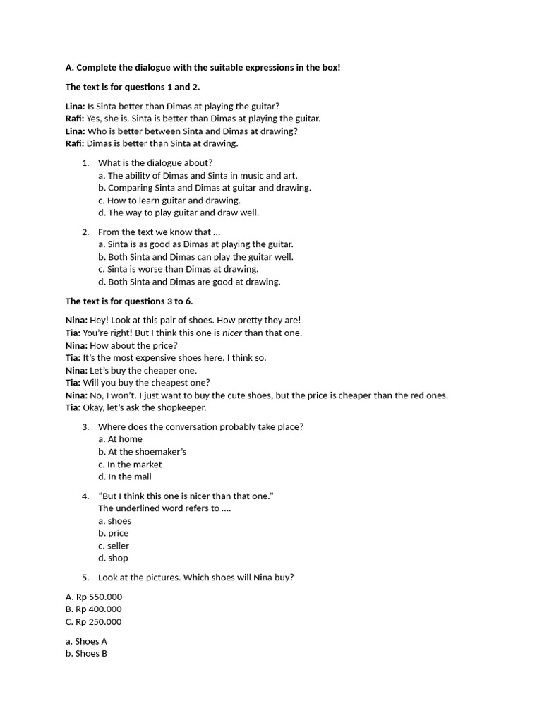 Soal Latihan Bab 4 Degree Comparison | PDF | Chess Theory | Chess