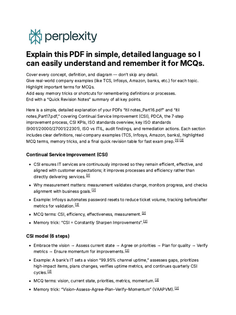 Explain This PDF in Simple, Detailed Language So I | PDF | Quality ...